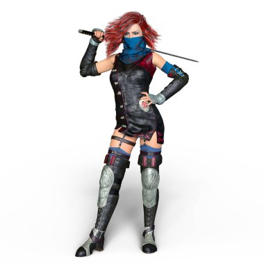 bir kadın şövalye 3d cg render