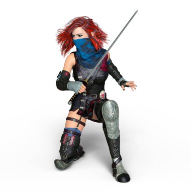 bir kadın şövalye 3d cg render