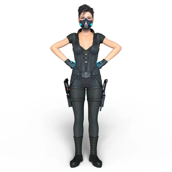 3D CG rendering of a female warrior — Stock Photo, Image