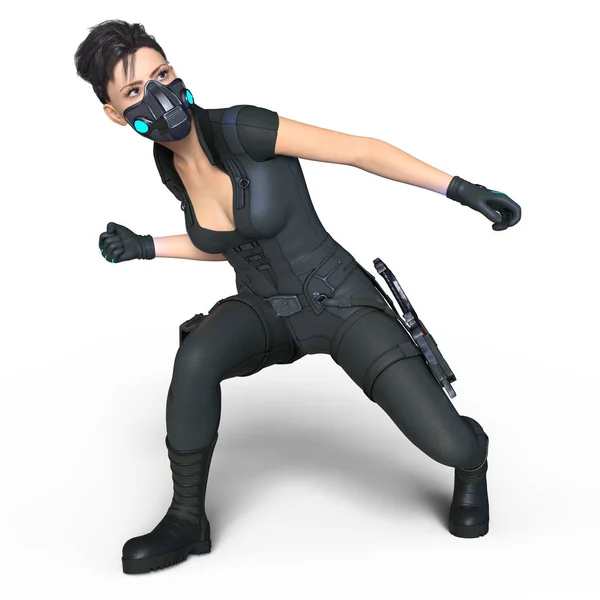 3D CG rendering of a female warrior — Stock Photo, Image