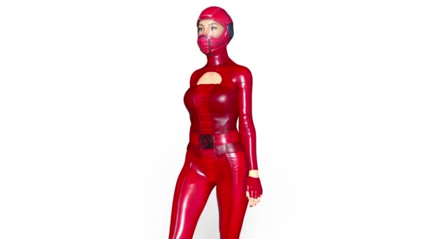 3D CG renderização de uma super mulher ambulante — Vídeo de Stock