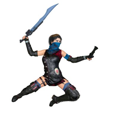 bir kadın şövalye 3d cg render