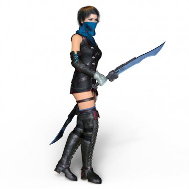 bir kadın şövalye 3d cg render