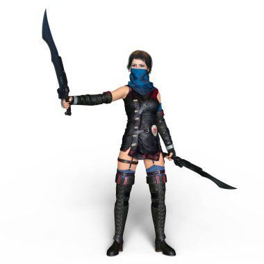 bir kadın şövalye 3d cg render