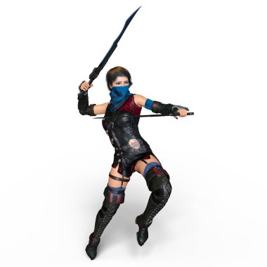 bir kadın şövalye 3d cg render