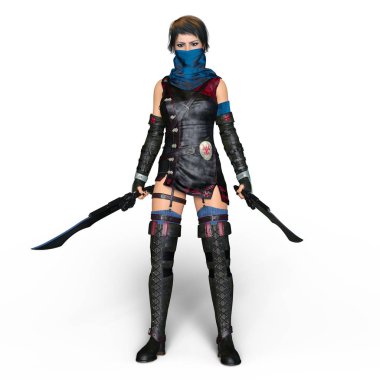 bir kadın şövalye 3d cg render