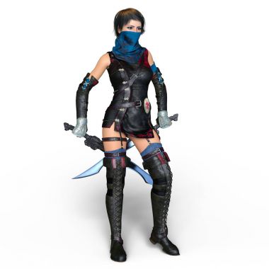 bir kadın şövalye 3d cg render