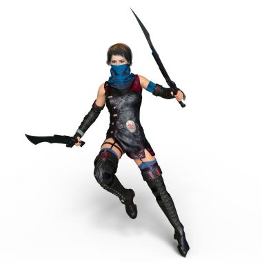 bir kadın şövalye 3d cg render