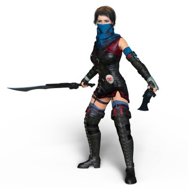 bir kadın şövalye 3d cg render