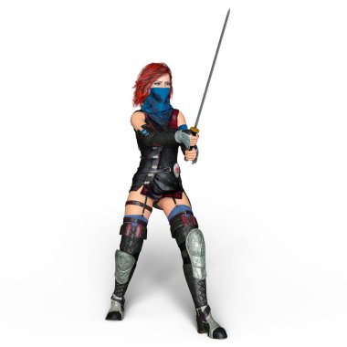 bir kadın şövalye 3d cg render