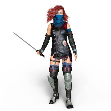 bir kadın şövalye 3d cg render