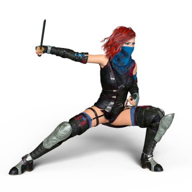 bir kadın şövalye 3d cg render