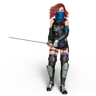 bir kadın şövalye 3d cg render