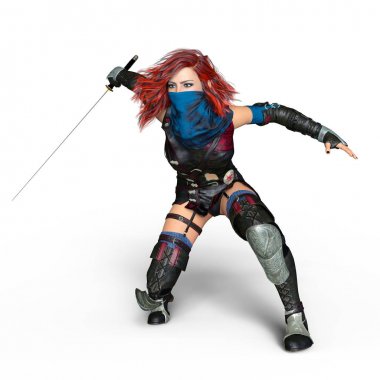 bir kadın şövalye 3d cg render