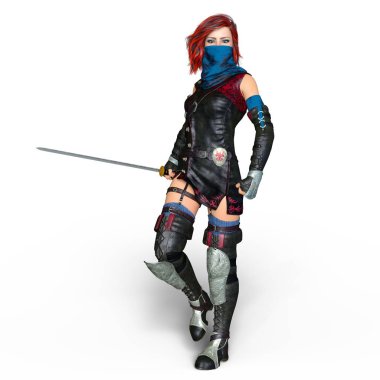 bir kadın şövalye 3d cg render