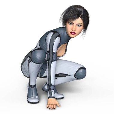 3d cg işleme süper bir kadın