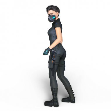 bir kadın savaşçı 3d cg render