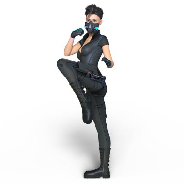 bir kadın savaşçı 3d cg render