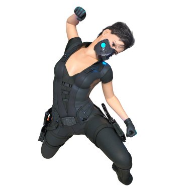 bir kadın savaşçı 3d cg render