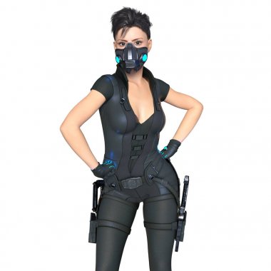 bir kadın savaşçı 3d cg render