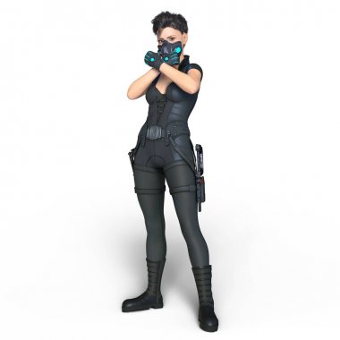 bir kadın savaşçı 3d cg render