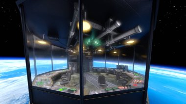 3d cg işleme uzay istasyonu