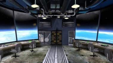 3d cg işleme uzay istasyonu