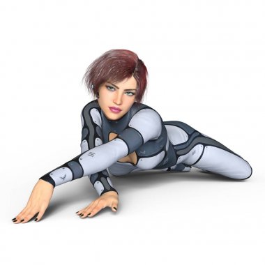 3d cg işleme süper bir kadın