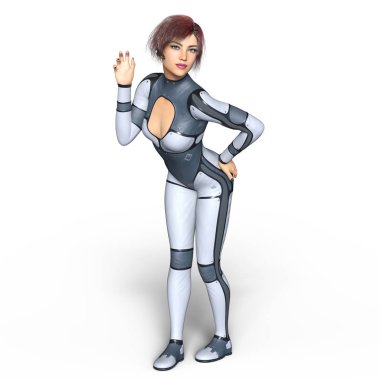 3d cg işleme süper bir kadın