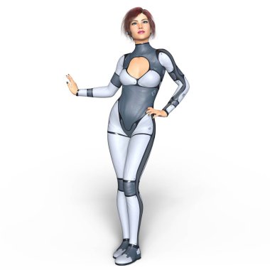 3d cg işleme süper bir kadın