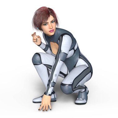 3d cg işleme süper bir kadın