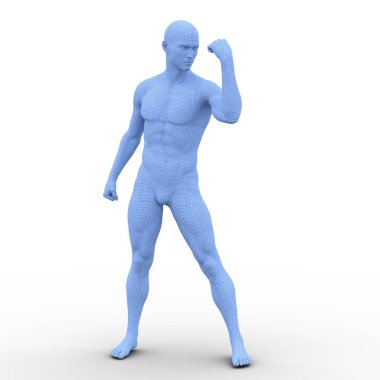 bir erkek vücudunun 3d cg işleme
