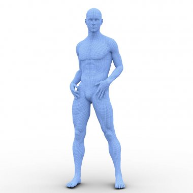 bir erkek vücudunun 3d cg işleme