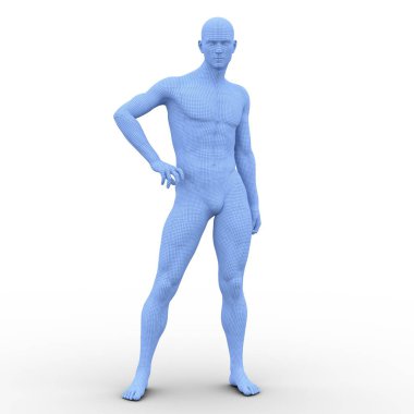 bir erkek vücudunun 3d cg işleme
