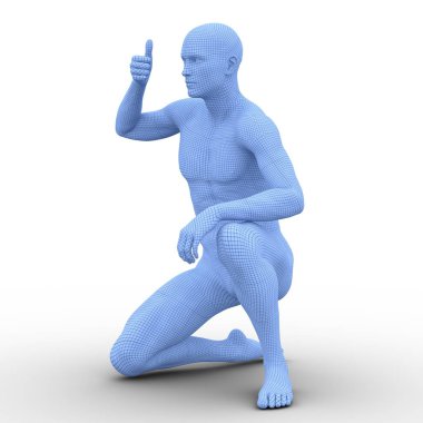 bir erkek vücudunun 3d cg işleme