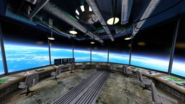3d cg işleme uzay istasyonu