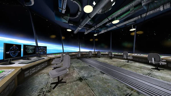 Απόδοσης 3D cg του διαστημικού σταθμού — Φωτογραφία Αρχείου