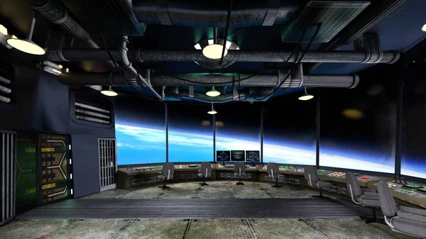 Απόδοσης 3D cg του διαστημικού σταθμού — Φωτογραφία Αρχείου