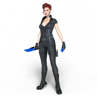 bir kadın savaşçı 3d cg render