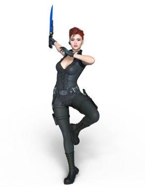 bir kadın savaşçı 3d cg render