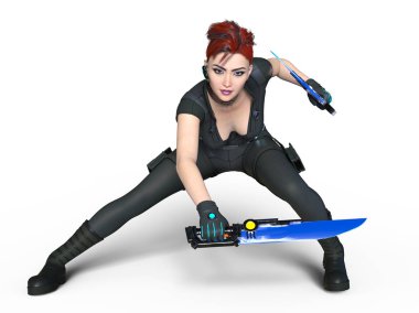 bir kadın savaşçı 3d cg render
