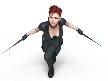 bir kadın savaşçı 3d cg render