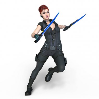 bir kadın savaşçı 3d cg render