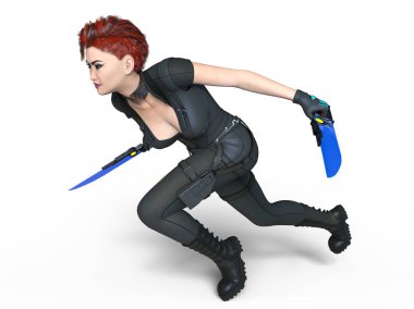bir kadın savaşçı 3d cg render