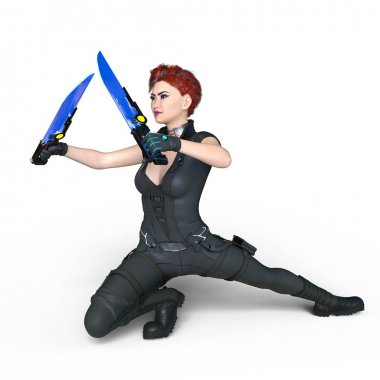bir kadın savaşçı 3d cg render