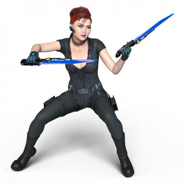 bir kadın savaşçı 3d cg render