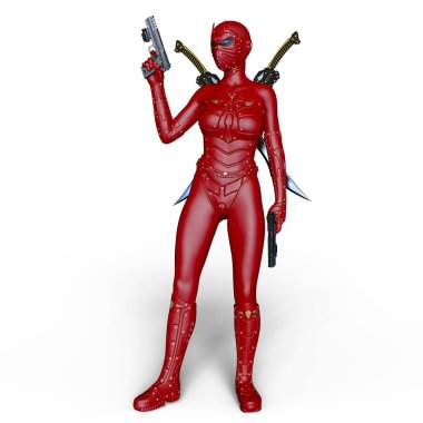 3d cg işleme bir süper kadın savaşçı