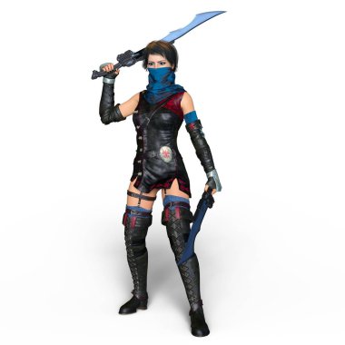 bir kadın şövalye 3d cg render