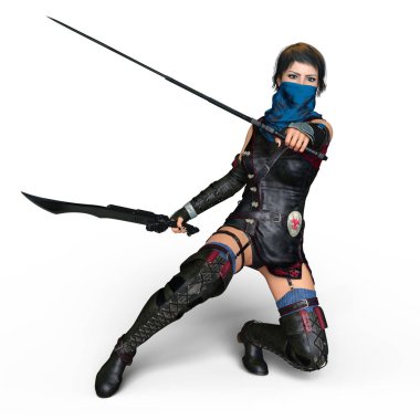 bir kadın şövalye 3d cg render