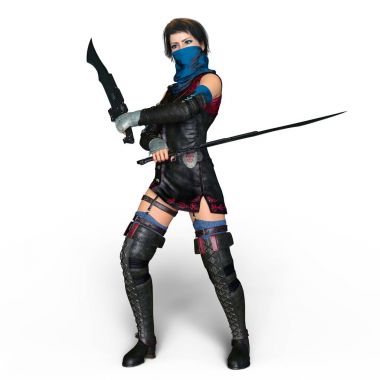 bir kadın şövalye 3d cg render